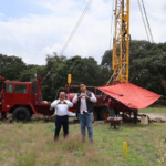 Supervisa Severiano de la Rosa perforación de nuevo pozo de agua en San Jacinto, Amozoc