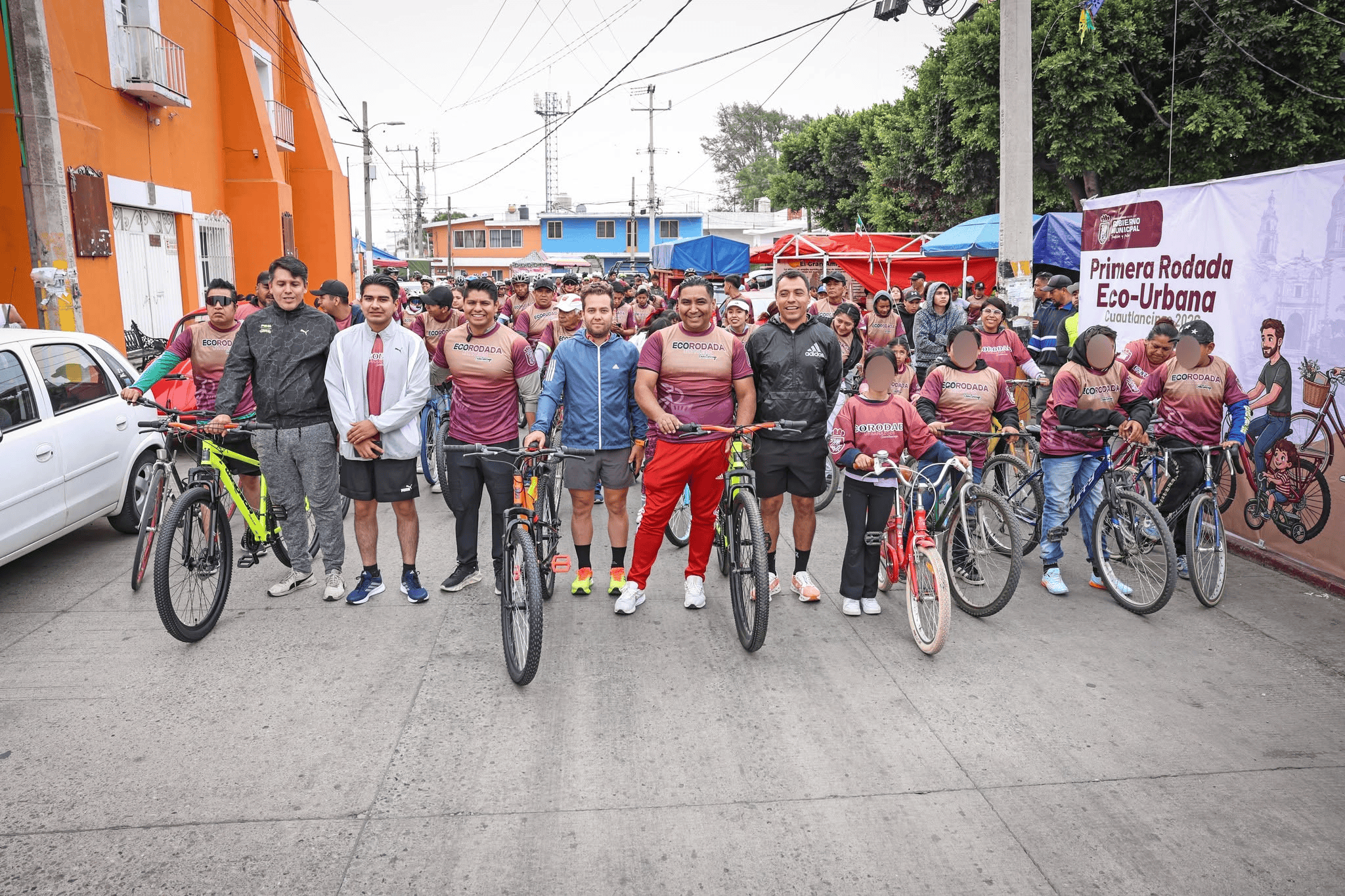 Celebran la primera “EcoRodada Urbana 2026” en Cuautlancingo con amplia participación familiar