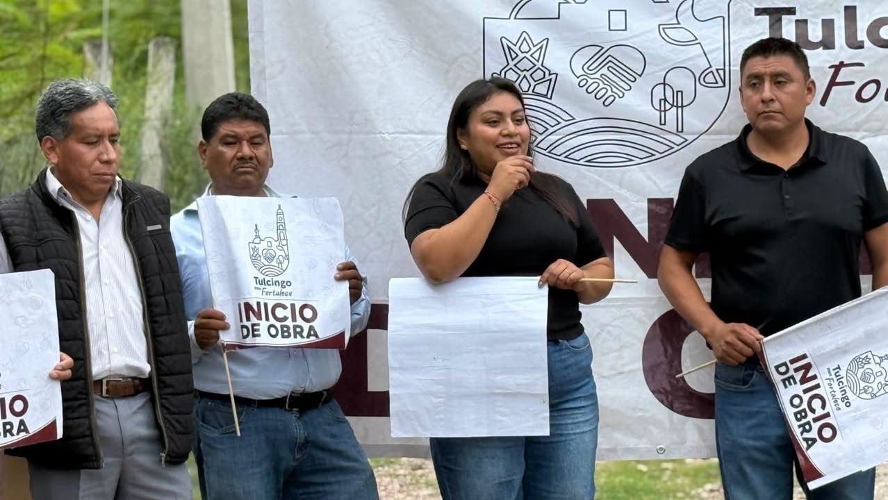 Maru Meza inicia obra de pavimentación en Aguacatitlán para mejorar la movilidad de las familias de Tulcingo